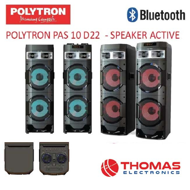 Speaker Active Polytron 10D22 PAS 10 D 22 USB Bluetooth Garansi Resmi