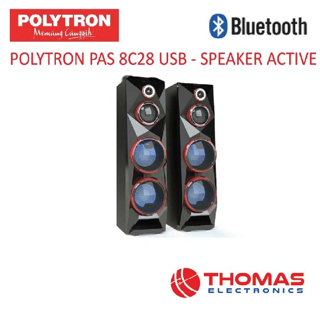Speaker Active Polytron PAS 8C28 8 C 28 USB Bluetooth Garansi Resmi