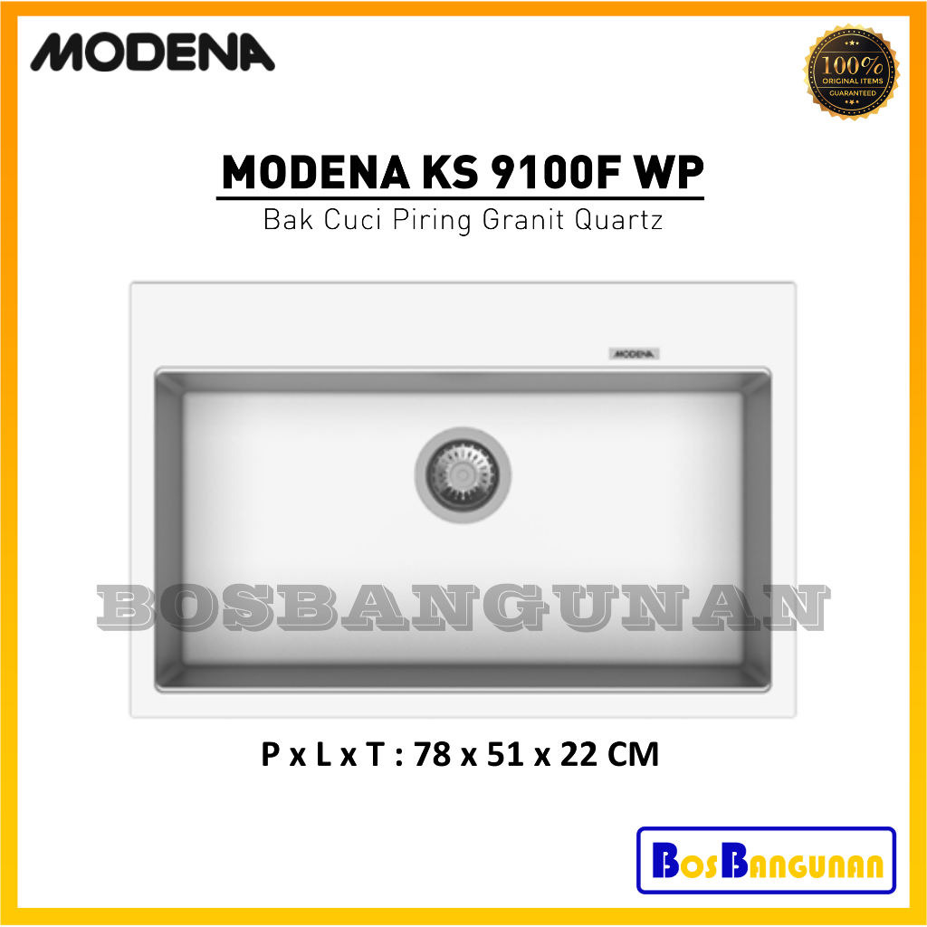 Bak Cuci Granit MODENA KS 9100F WP White / Sink Granit MODENA / Bak Cuci Piring Granit MODENA