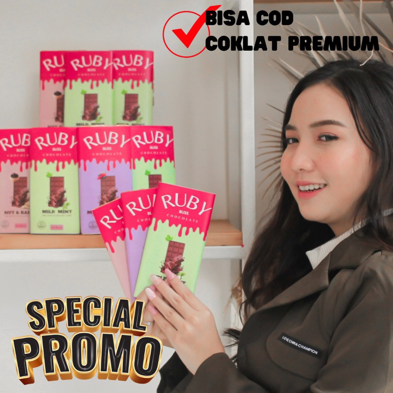 

Dark Coklat Bar rasa MINT - RUBY BLISS CHOCOLATE 115 gram