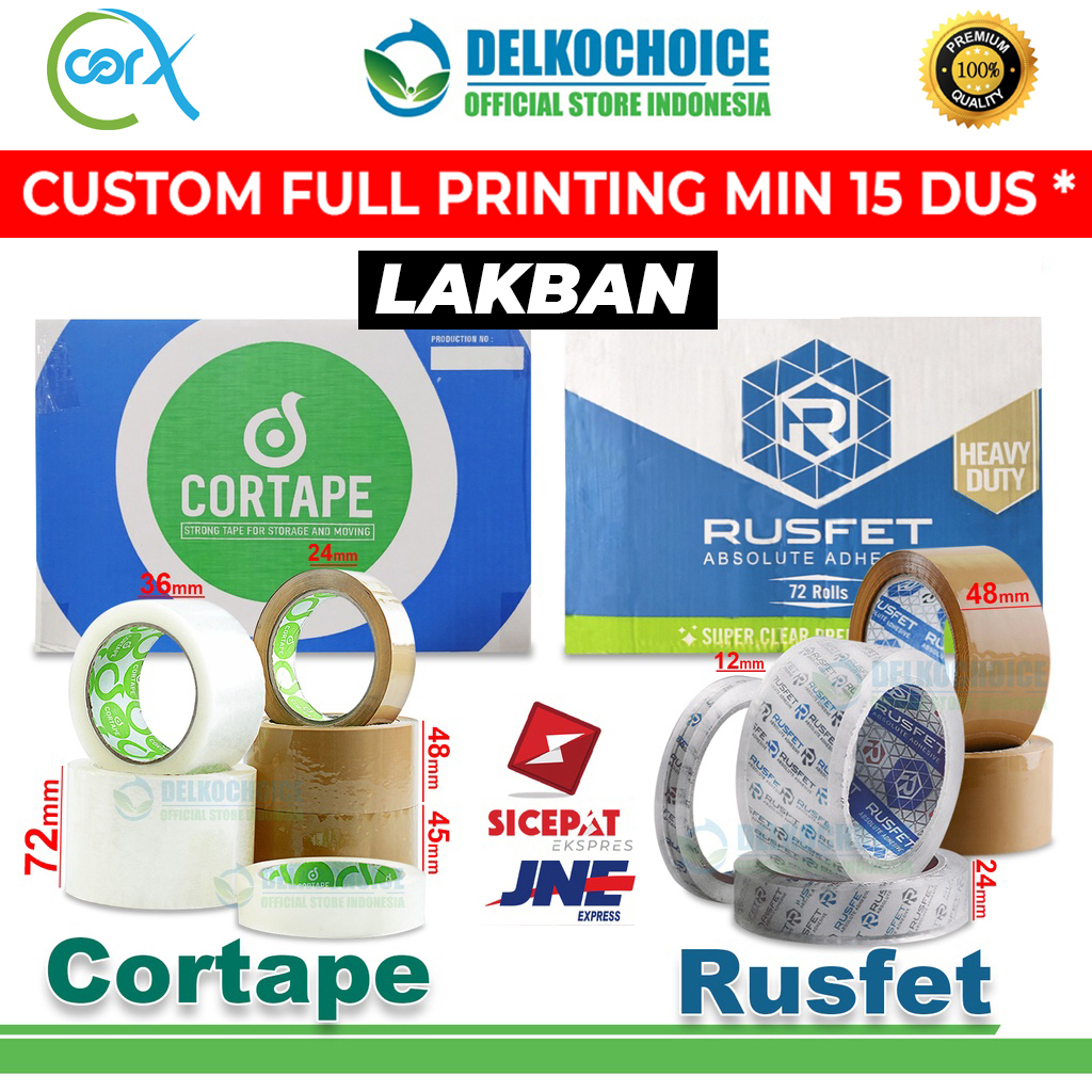 

Lakban Isolasi Rusfet Cortape Varian Solatip Opp Tape Dus Kargo