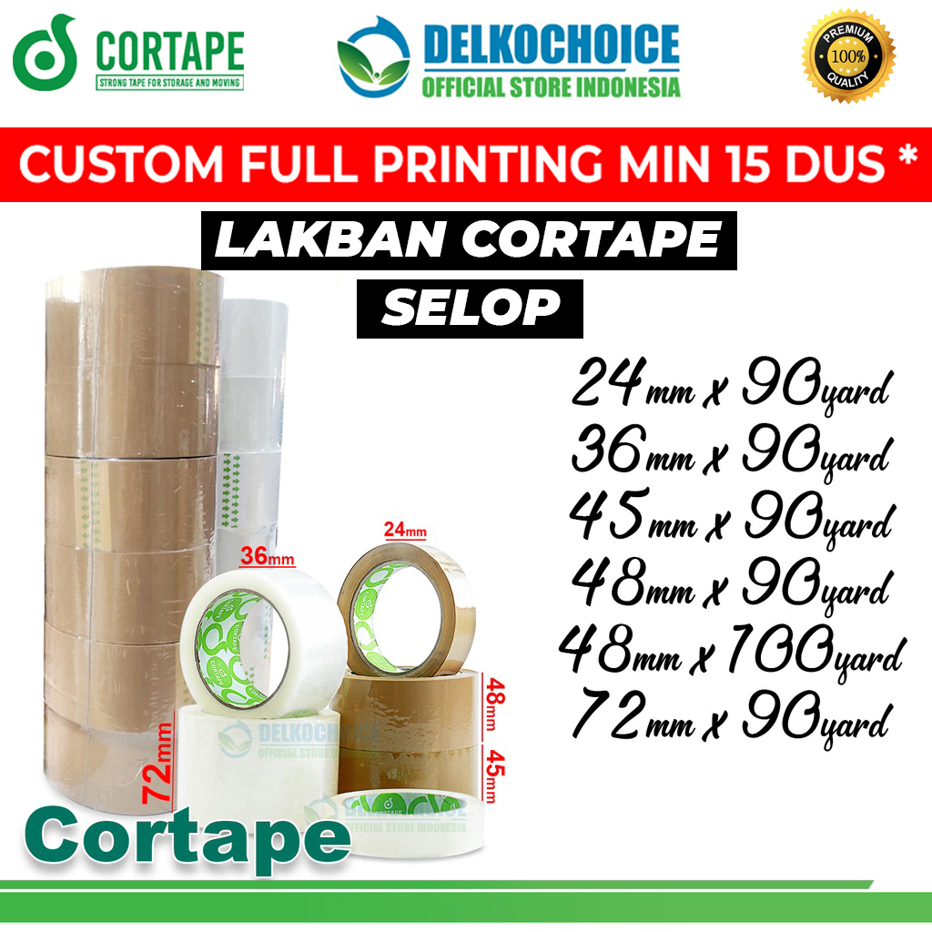 

Lakban Isolasi CORTAPE BENING COKLAT Solatip OPP Tape VARIAN TERMURAH / SELOP