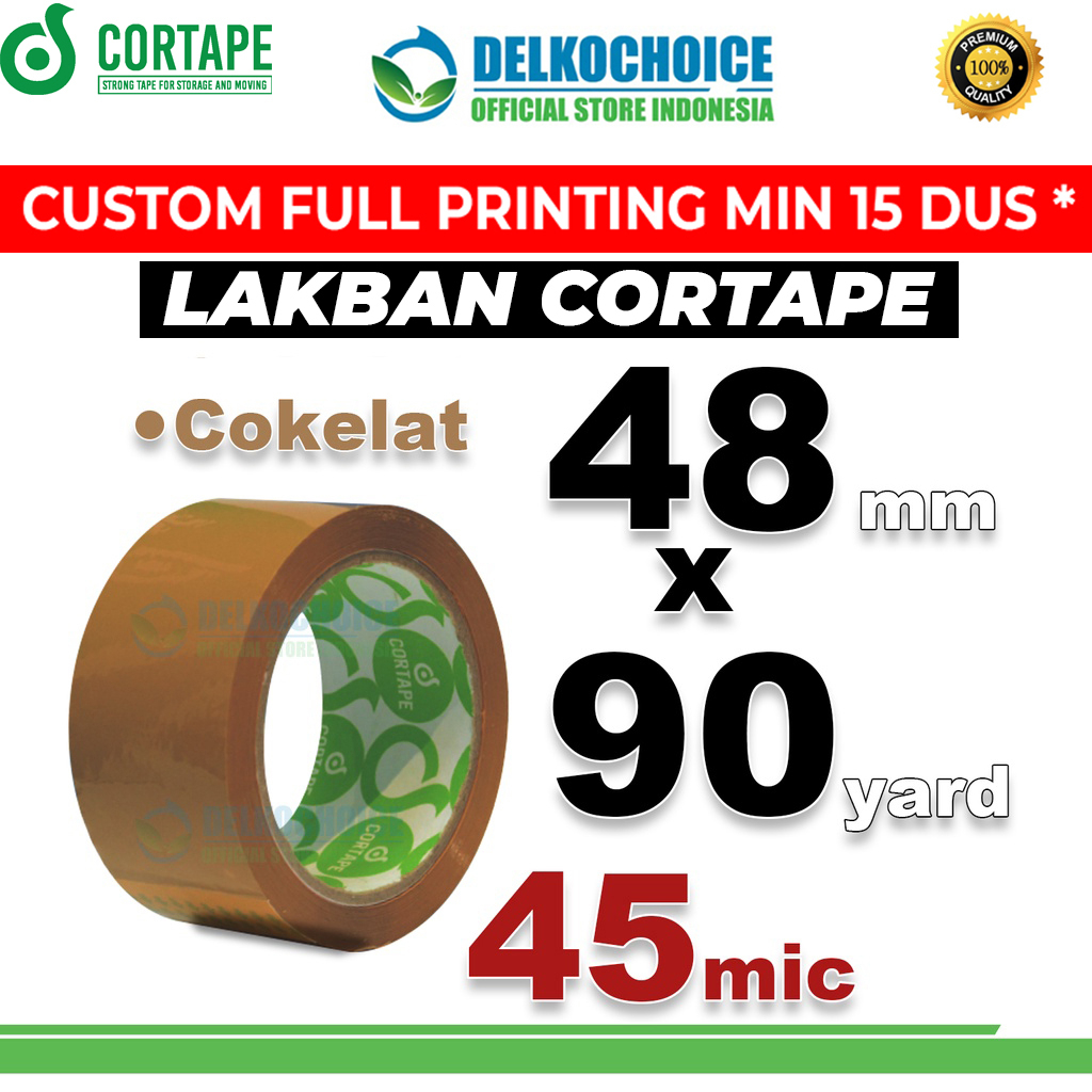 

Lakban 48mm x 90yard CORTAPE COKLAT Plakban Isolasi OPP Tape / SATUAN