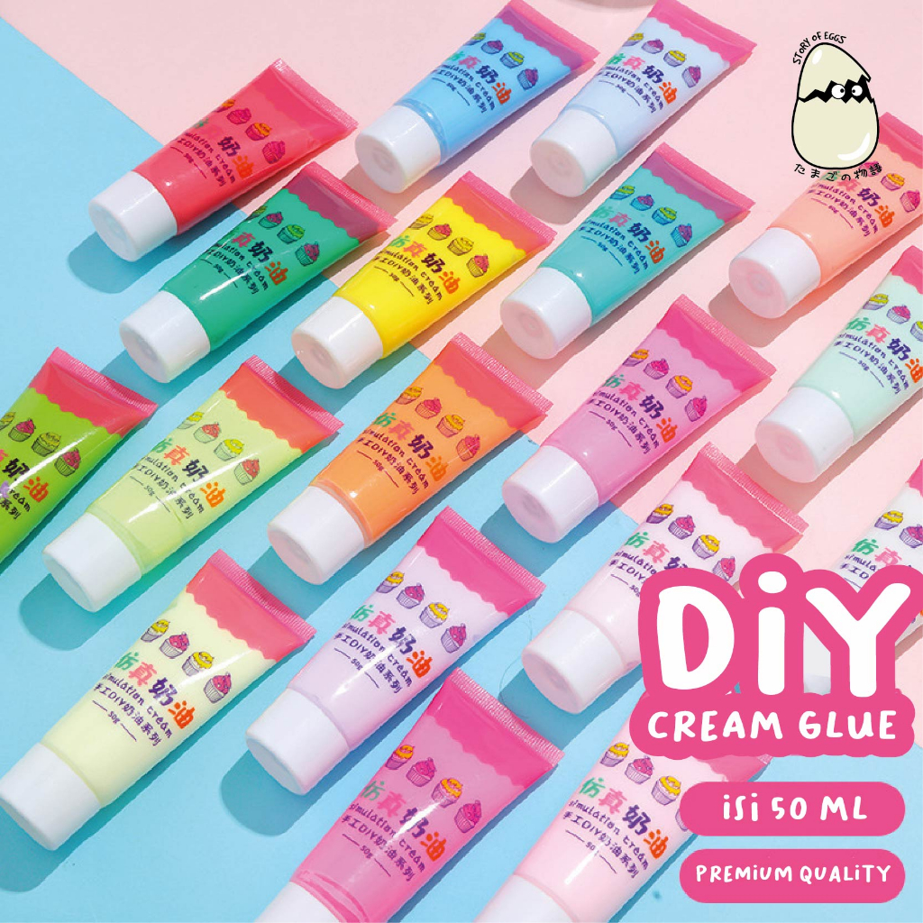 

DIY Cream Glue l 50 ml Cream Clay Lem Krim DIY DECO Cream Glue fake cream decoden cream LEM DIY