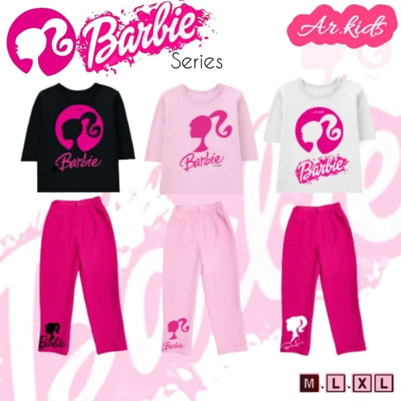 SET ANAK BARBIE/SETELAN KAOS ANAK BARBIE/SET KAOS ANAK COMBED/SET BARBIE COMBED ANAK