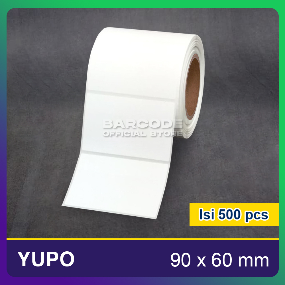 

Stiker Yupo 90mm x 60mm / 90x60mm Label Tahan Panas Anti Air Core 3 Inch 1 Line 500Pcs