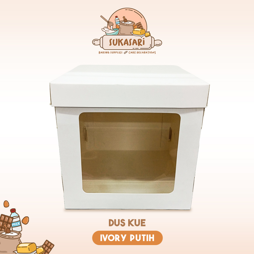 

Sukasari - Dus Kue Ivory Tinggi Putih / Kotak Kue Putih / Kotak Ivory / Cake White Box Dus Ivory
