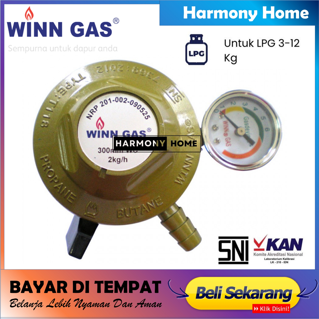 Regulator Winn Gas W 118 M - Meteran W 118M - Garansi dan SNI W118M -