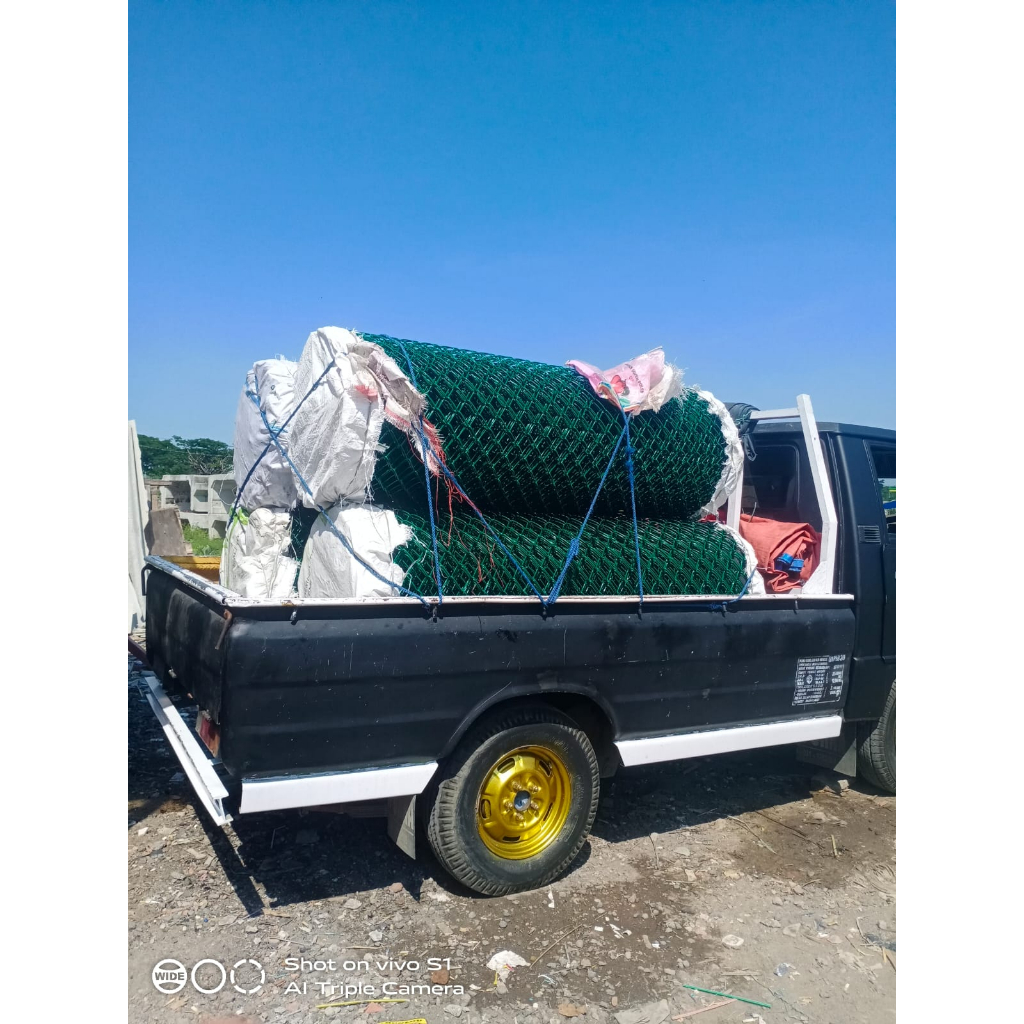 kawat harmonika PVC spek kawat: tebal kawat 4mm lubang 5cm tinggi 1m panjang 10m