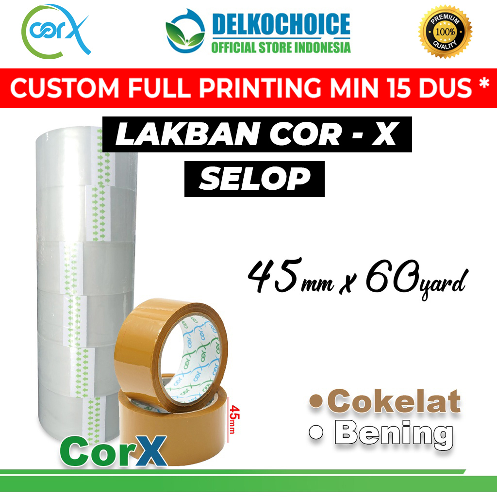 Lakban Isolasi CORX BENING COKLAT Solatip OPP Tape VARIAN TERMURAH / SELOP