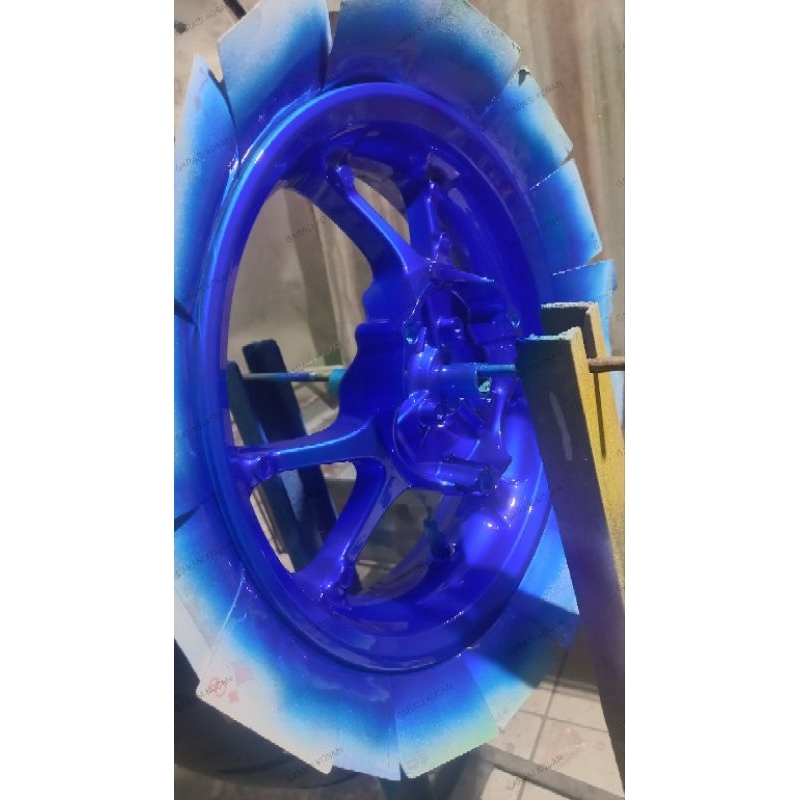 PAKET CAT BIRU CANDY UNTUK VELG MOTOR