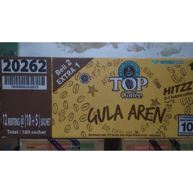 

Top Coffee Gula Aren Kartonan Isi 12 Renteng