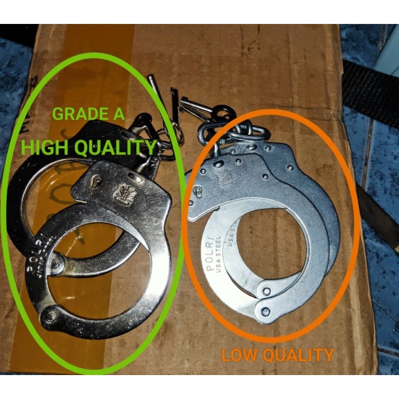 BORGOL GRADE HIGH QUALITY BORGOL ORIGINAL BAJA HANDCUFF POLRI SATPAM SECURITY HANDCUFF KECREK