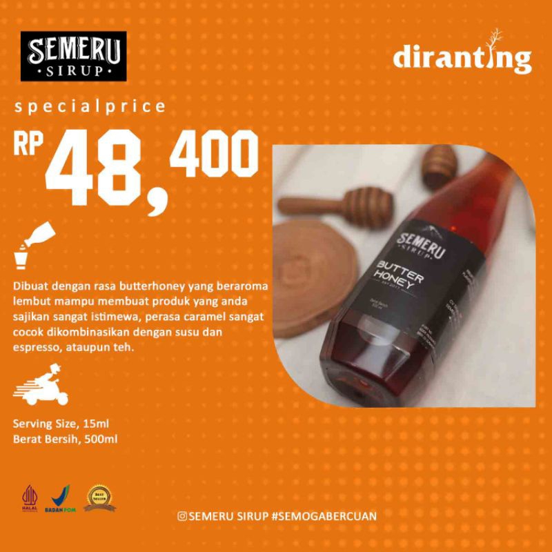 

Semeru Sirup Butter Honey 500ml