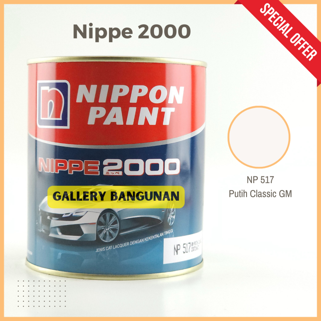 Nippe 2000 Np 517 Putih Classic Gm Cat Kayu Besi NC Nippon Paint Kemasan 1 Liter Putih Tulang