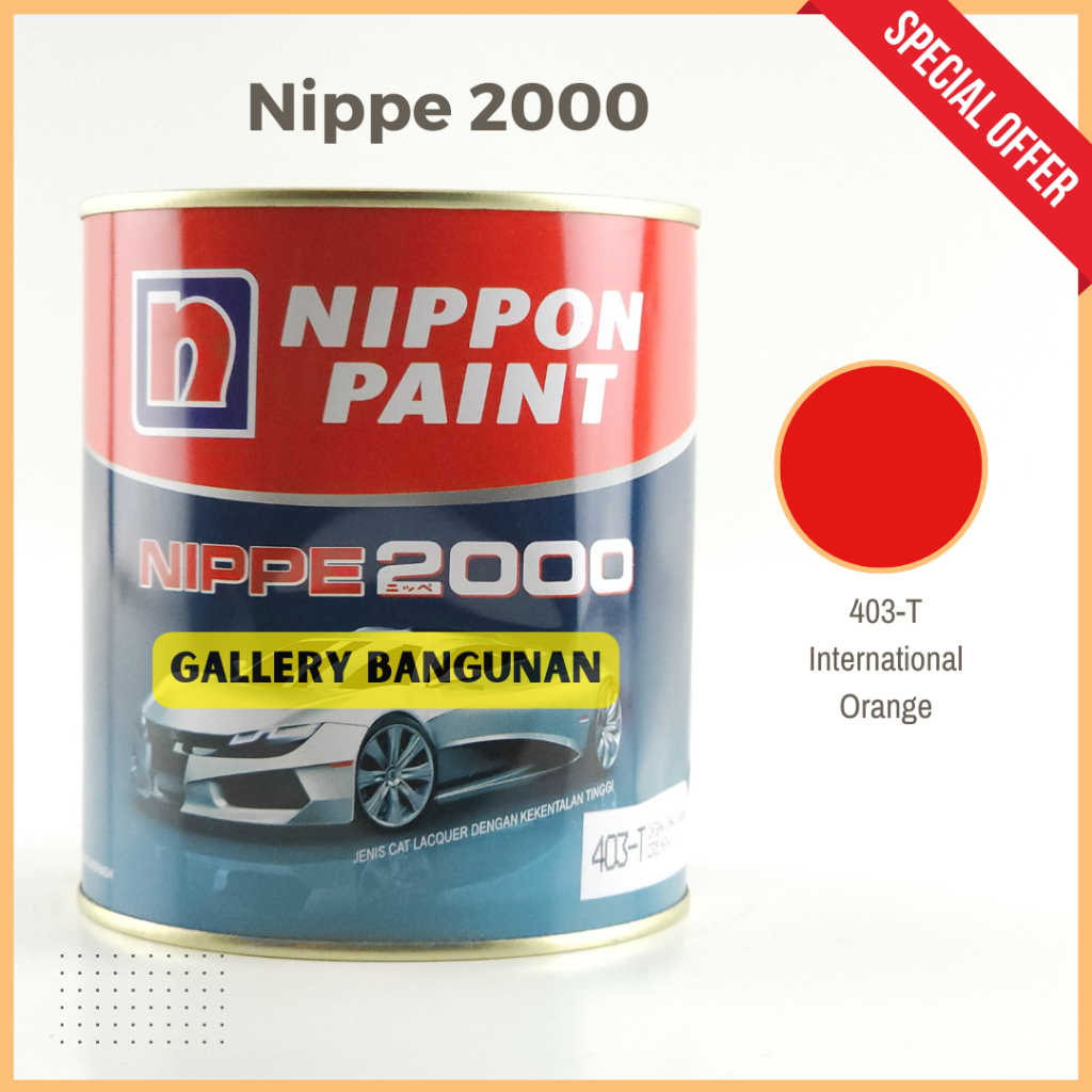 

Nippe 2000 403 T International Orange Cat Kayu Besi NC Nippon Paint Kemasan 1 Liter