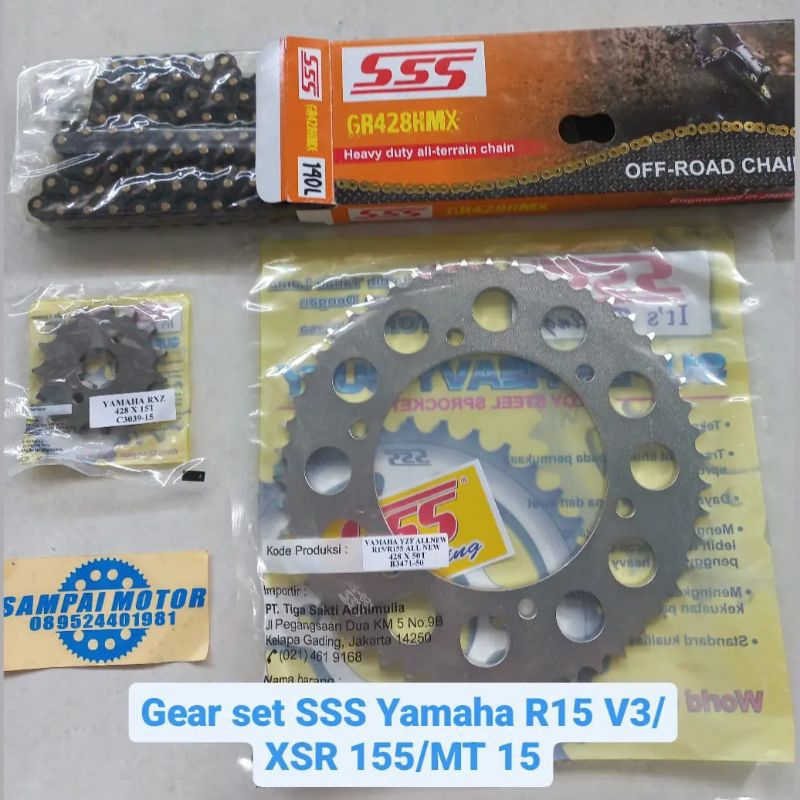 Gear set SSS 428  MT 15 &  XSR 155