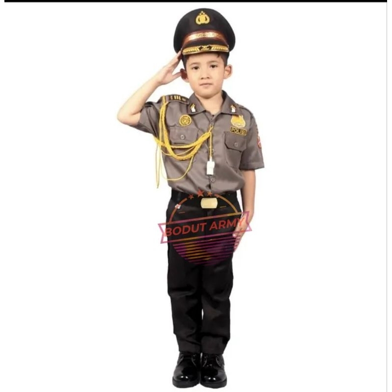 SERAGAM BAJU KOSTUM POLISI SABARA ANAK TANGAN PENDEK