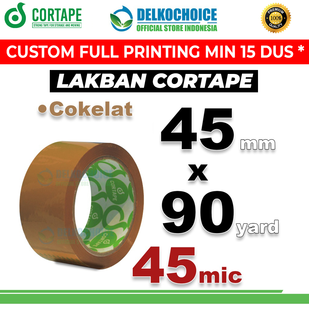 

Lakban 45mm x 90yard CORTAPE COKLAT Plakban Isolasi OPP Tape / SATUAN