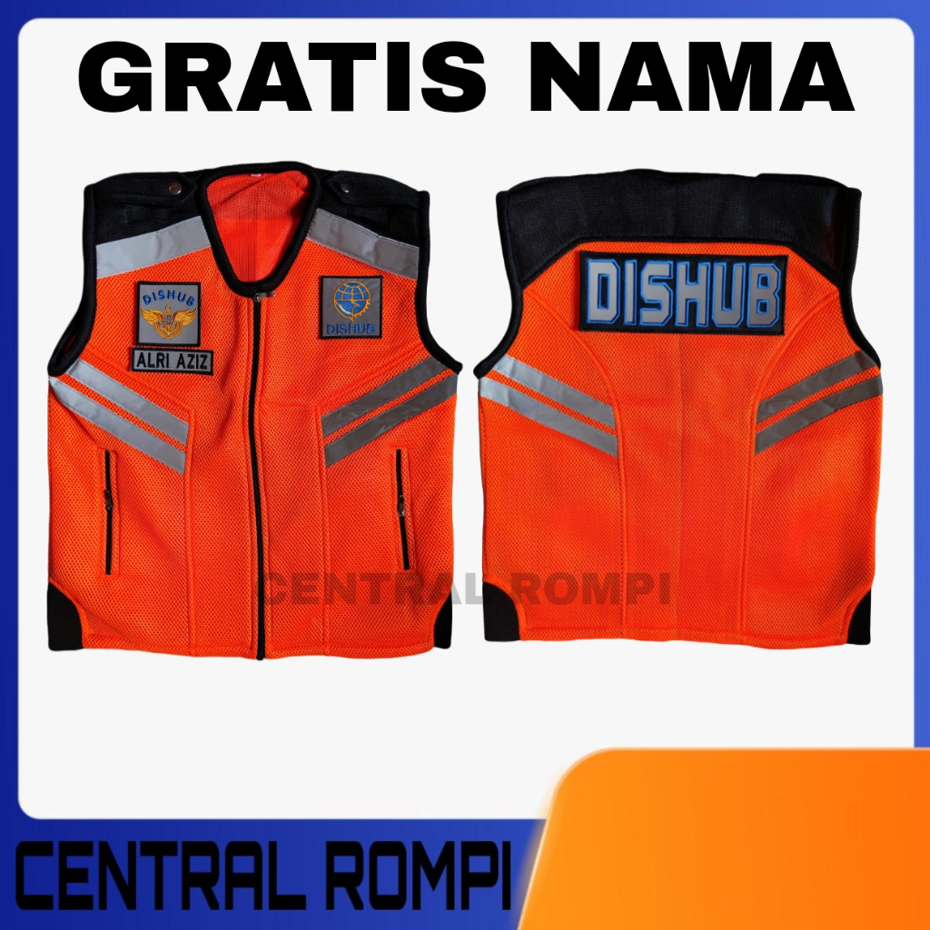Rompi Dishub/Bahan Doublemesh/Rompi Dishub Terbaru/Rompi Dishub Tebal/Rompi Dinas Perhubungan