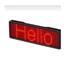LED Name Badge / Name Tag Running Text - Merah