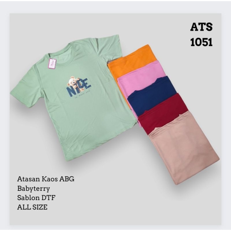 Kaos babyterry import motif beruang DTF