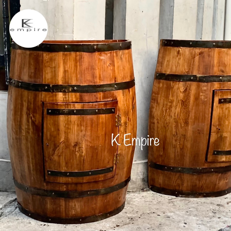 Lemari Barrel / Half Barrel / Gentong Kayu Setengah