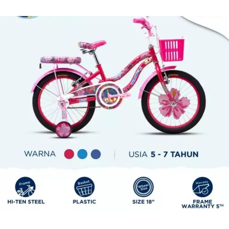 Sepeda mini Wimcycle YUNA 18 inc sepeda anak perempuan