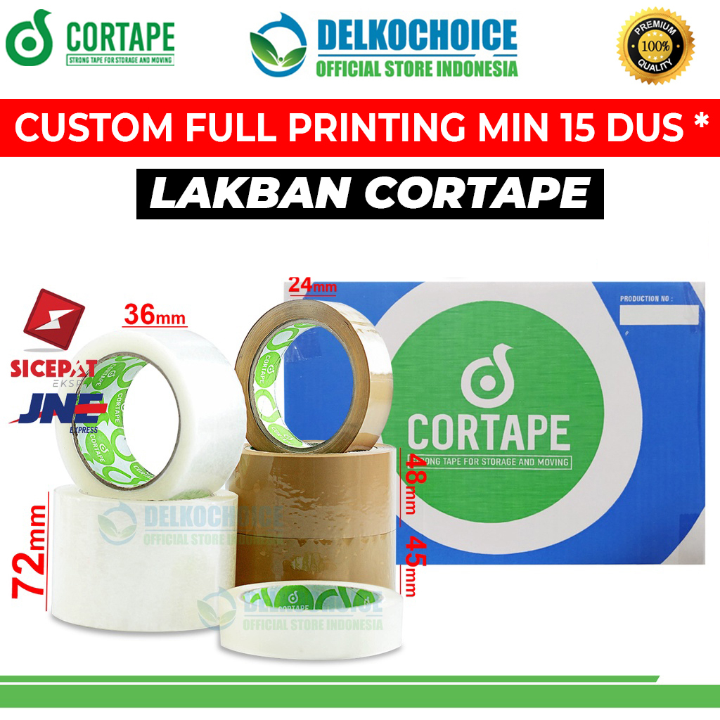 

Lakban Isolasi CORTAPE VARIAN Solatip OPP Tape PREMIUM TERMURAH / DUS KARGO