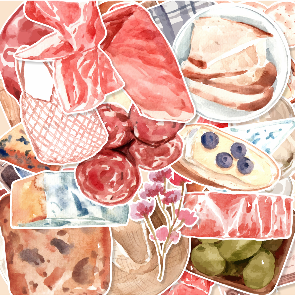 

(20 pcs) Label stiker murah random/ stiker EUROPEAN PICNIC-watercolor/stiker kartun lucu/random/murah/stiker satuan/murah/random