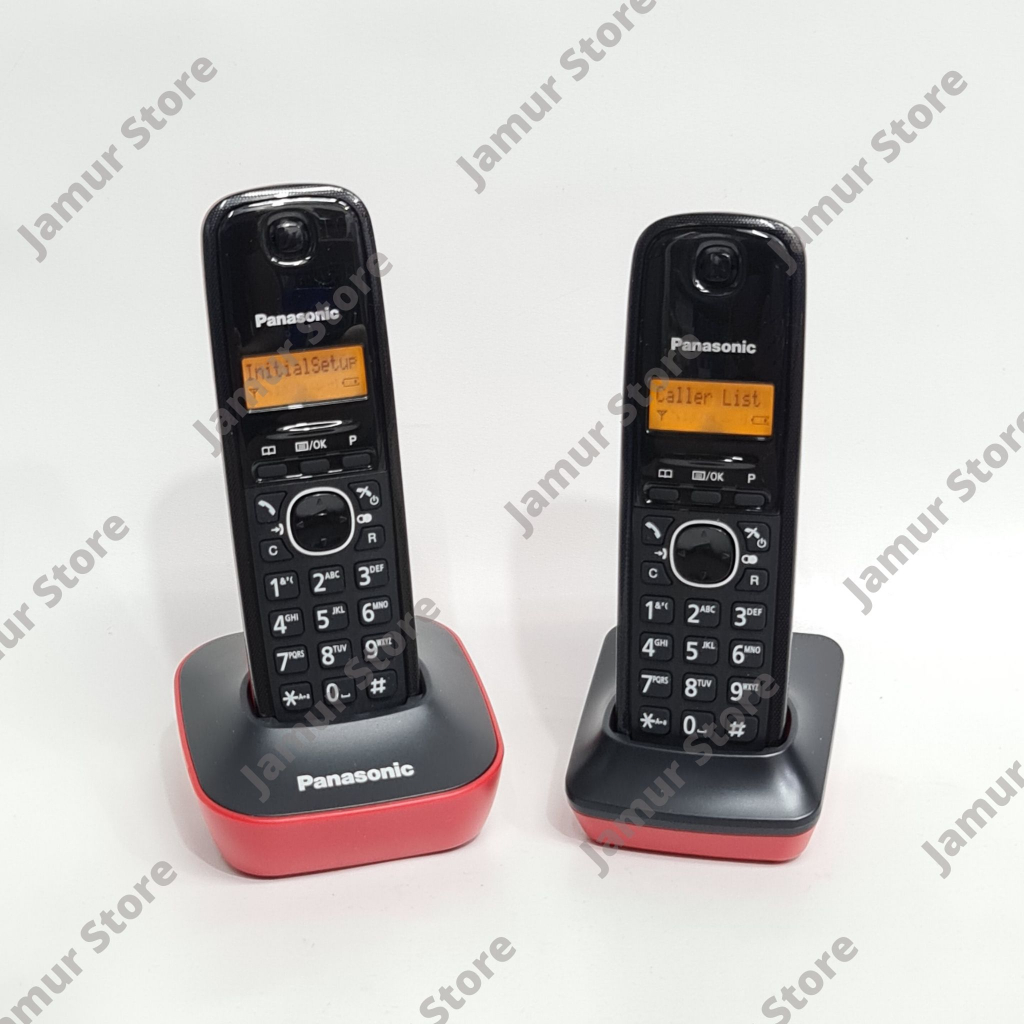 Telepon Wireless Panasonic KX-TG1612 / Cordless Panasonic KX-TG1612 Ori Hitam Merah