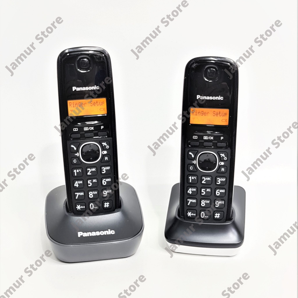 Telepon Wireless Panasonic KX-TG1612 / Cordless Panasonic KX-TG1612 Ori Hitam Putih