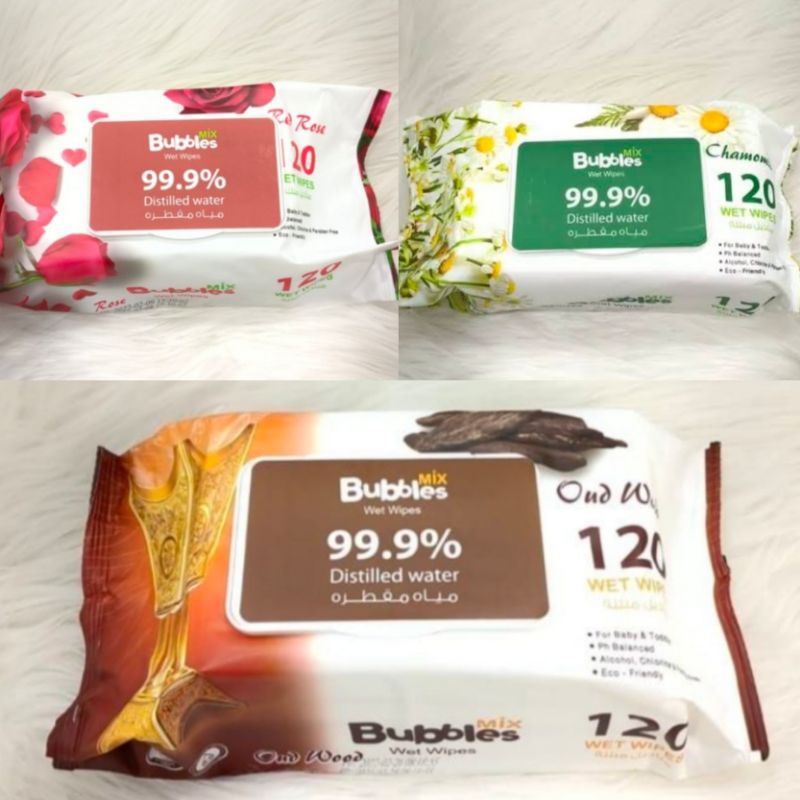 TISSUE BASAH OUD / WET WIPES MIX BUBBLES MADE IN JORDAN