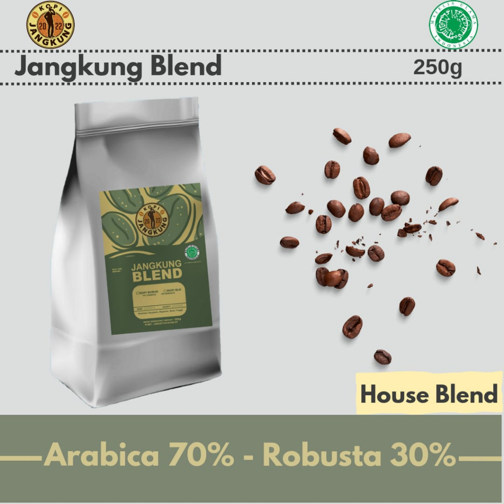 

Kopi House Blend 70% Arabica - 30% Robusta "Jangkung Blend" By Kopi Jangkung Roastery netto 250 gram