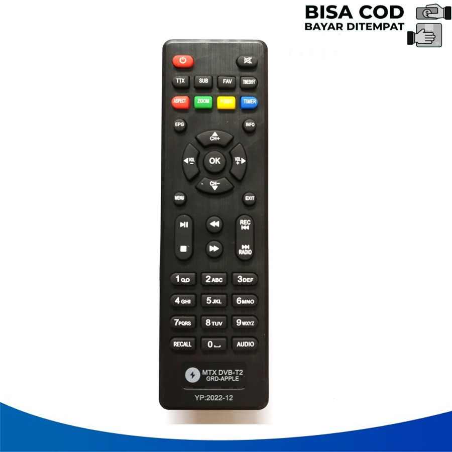 Remot STB RECEIVER PARABOLA MATRIX APPLE MERAH - APEL HD DVB-T2