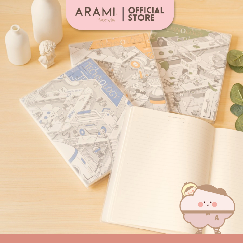 

ARAMI GISU Notebook Memo Planner School Note Agenda Cover Buku Garis Buku Tulis Sekolah