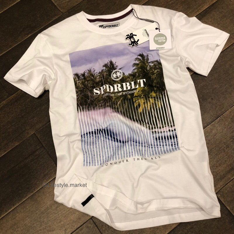 Kaos Spyderbilt Original Lengan Pendek Freego Supima Men Tee white