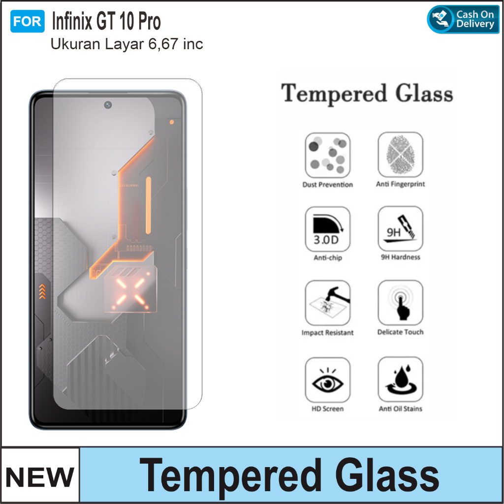 Tempered Glass Layar Infinix GT 10 Pro Pelindung Layar Handphone