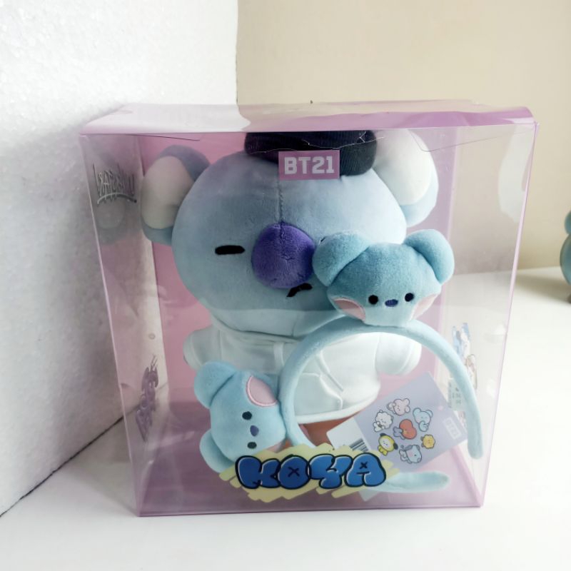 Line Friends BT21 Official Authentic Goods Street Mood Standing Doll Boneka (Koya)+ Head band Minini