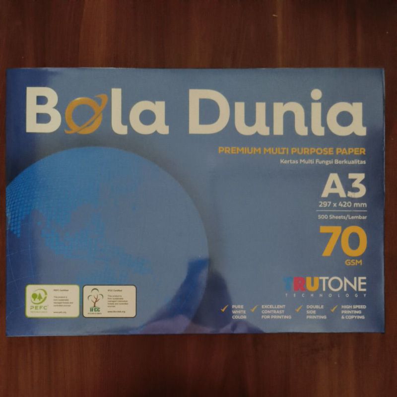 

Kertas HVS Bola Dunia 70 A3