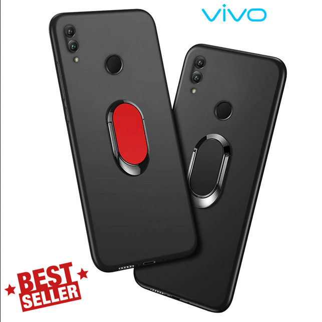 Vivo V11 Pro Case Ring Macaron List Softcase Silicone Phone Case Stand Holder Cover