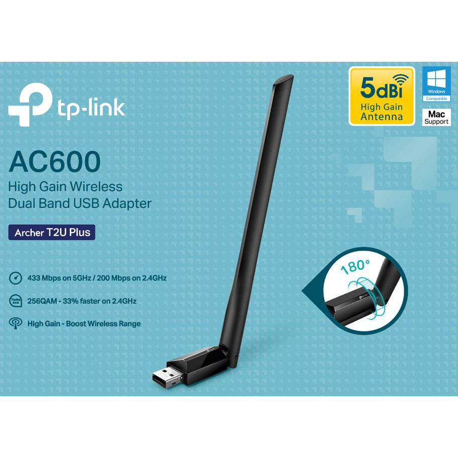 TP LINK ARCHER T2U PLUS DUAL BAND USB ADAPTER