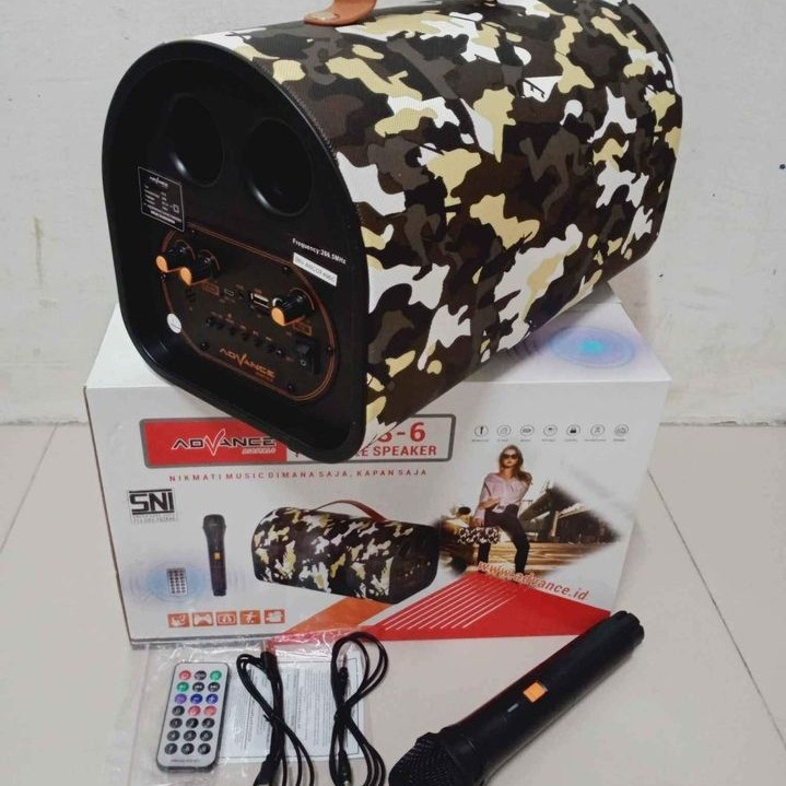 Speaker Advance TS-6 + mic Bluetooth Portable 5inch Model Tas Plus Mic Karaoke Subwoofer Bass suara 