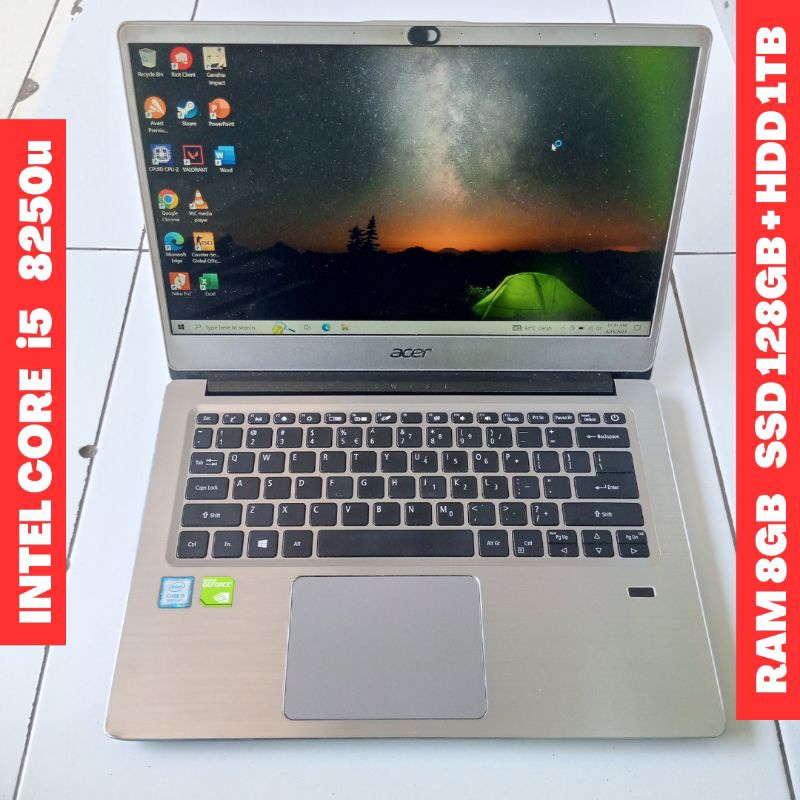 Laptop Acer Swift 3 Sf314-54g Intel Core i5 8250u RAM 8GB SSD 128GB 14inch Notebook Murah Seken Bekas Second