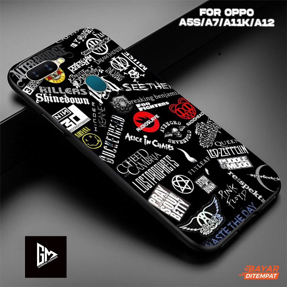 Case Kilau Glossy OPPO A5S/A7/A12/A11K/F9 terbaru Fashion Casing BLACK AESTHETIC  - Pelindung Hp Har