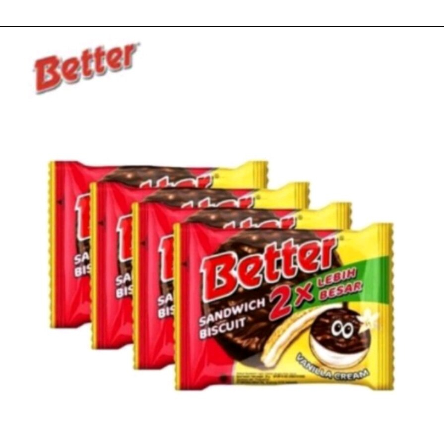 

BETTER Sandwich Biscuit Vanilla 27gr x 10 pcs - DNA Toserba