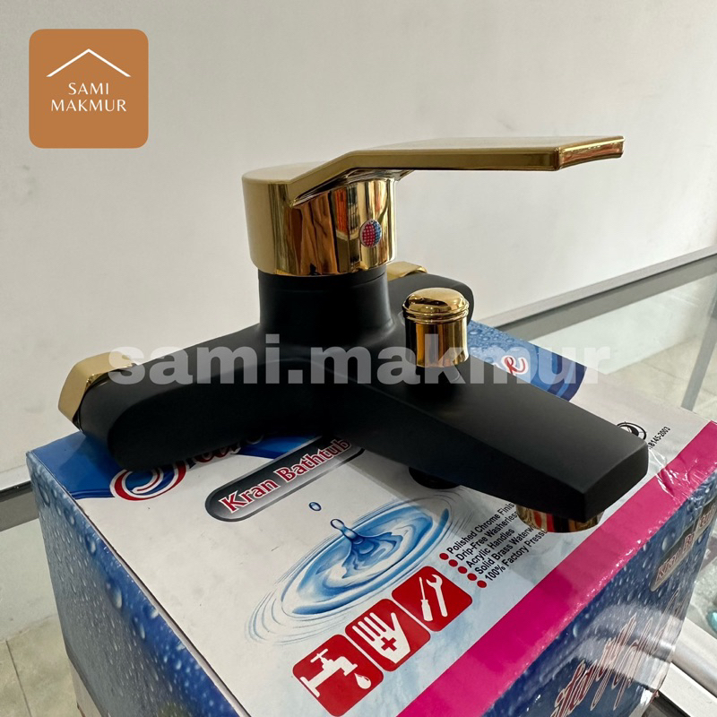 Kran Panas Dingin / Kran Bathtub / Kran Mixer Sanitary Ware Black Gold