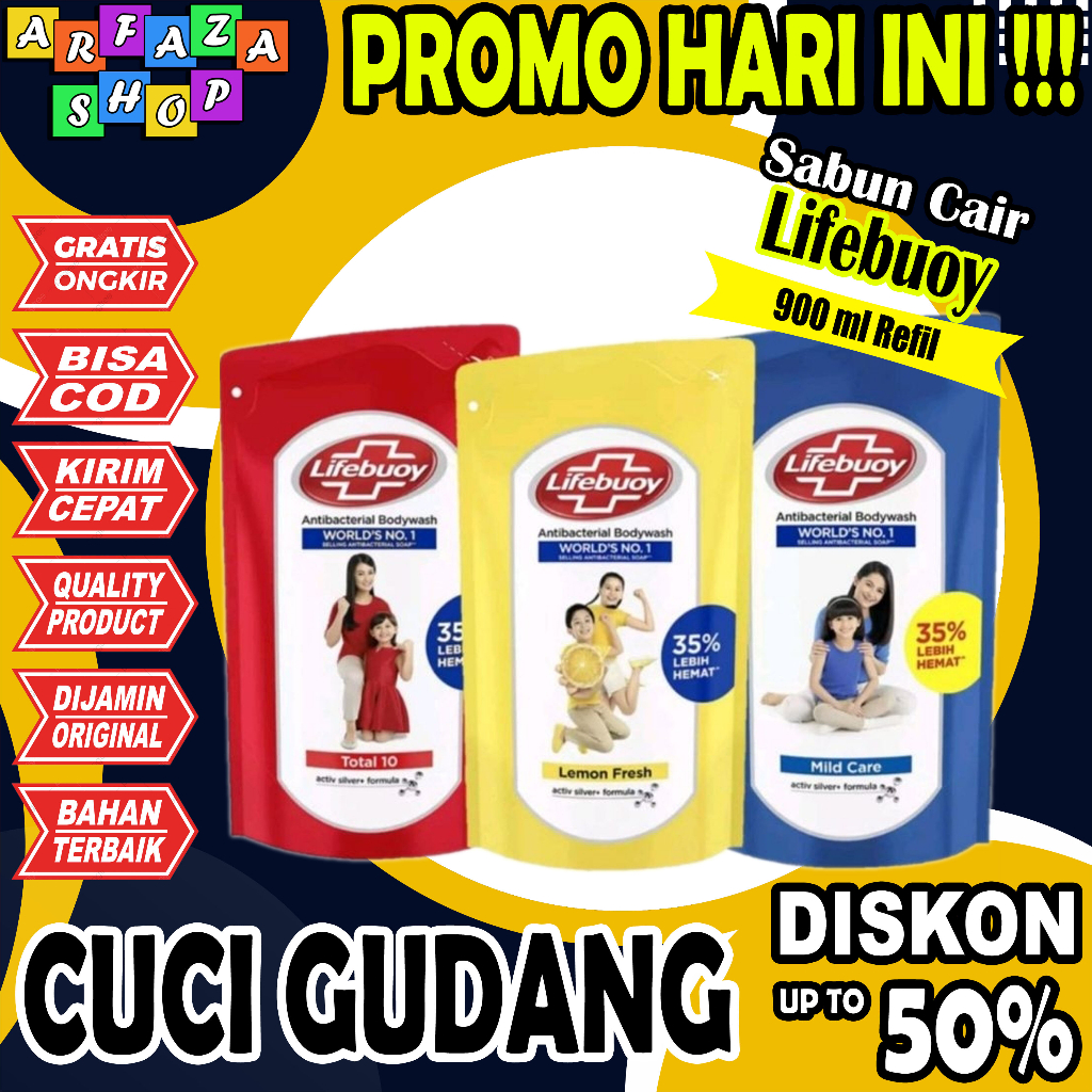 Sabun Mandi Lifebuoy 900 ml Cair Sabun Mandi Lifebuoy Refil 900 ml