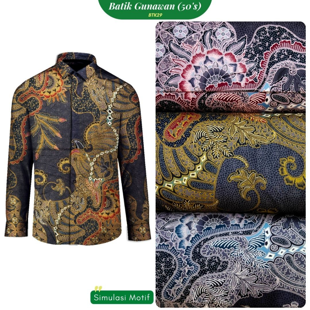 Kain Batik Katun Motif Premium Halus 50s Murah Meteran Bahan Batik Gunawan BTK29