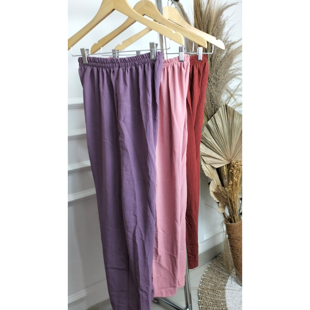 Celana Wanita Terbaru DIANTY PANTS BO Bahan Crinkle Airflow Size M L XL XXL LP 110-130 CM Celana San